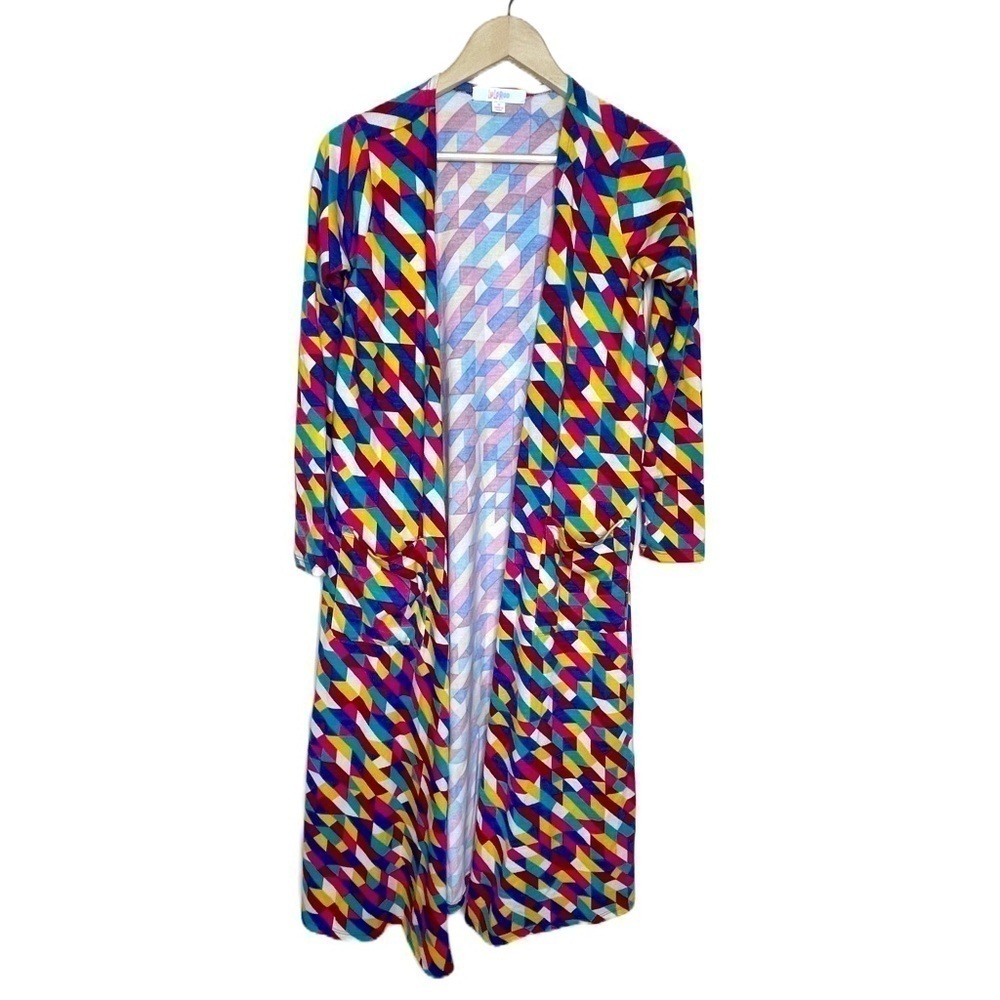 𝅺LULAROE Sarah long cardigan multi color with pockets